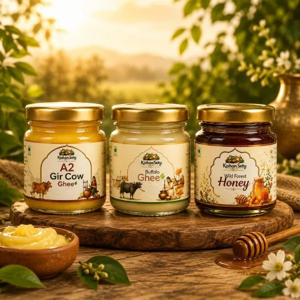 Mini Combo- A2 Gir Cow Ghee, Buffalo Ghee, and Wild Forest Honey